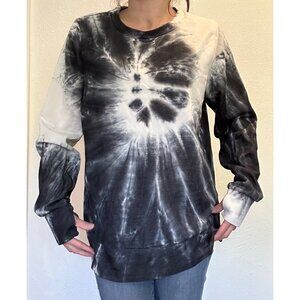 TORRID Active (SIZE 0) Sweatshirt Tie Dye Abstract Long Sleeve Top Black Gray Wh